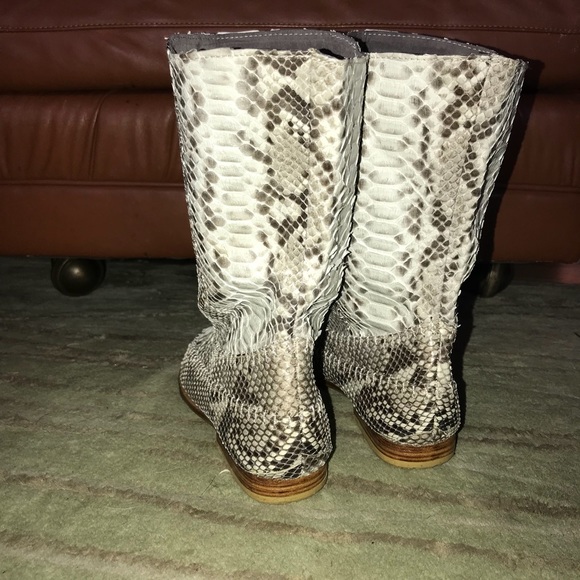 Python Leather High Boots - Picture 3 of 4